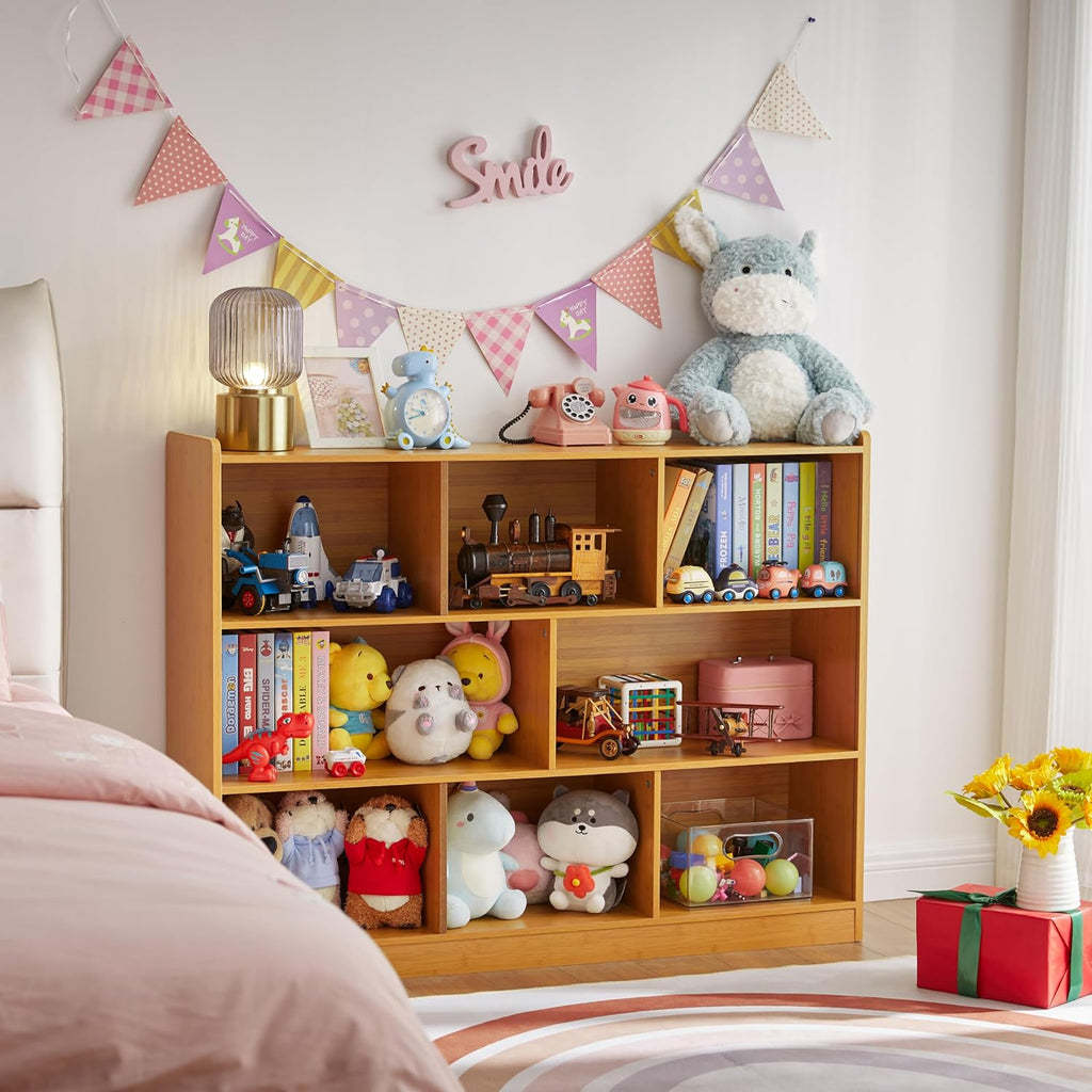 3-Tier Natural Wooden Storage Bookcase