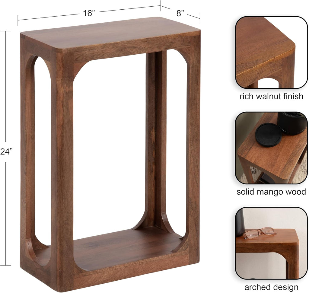 Dahl Walnut Slim Wooden Side Table