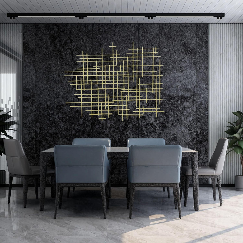 Champagne Geometric Metal Wall Art