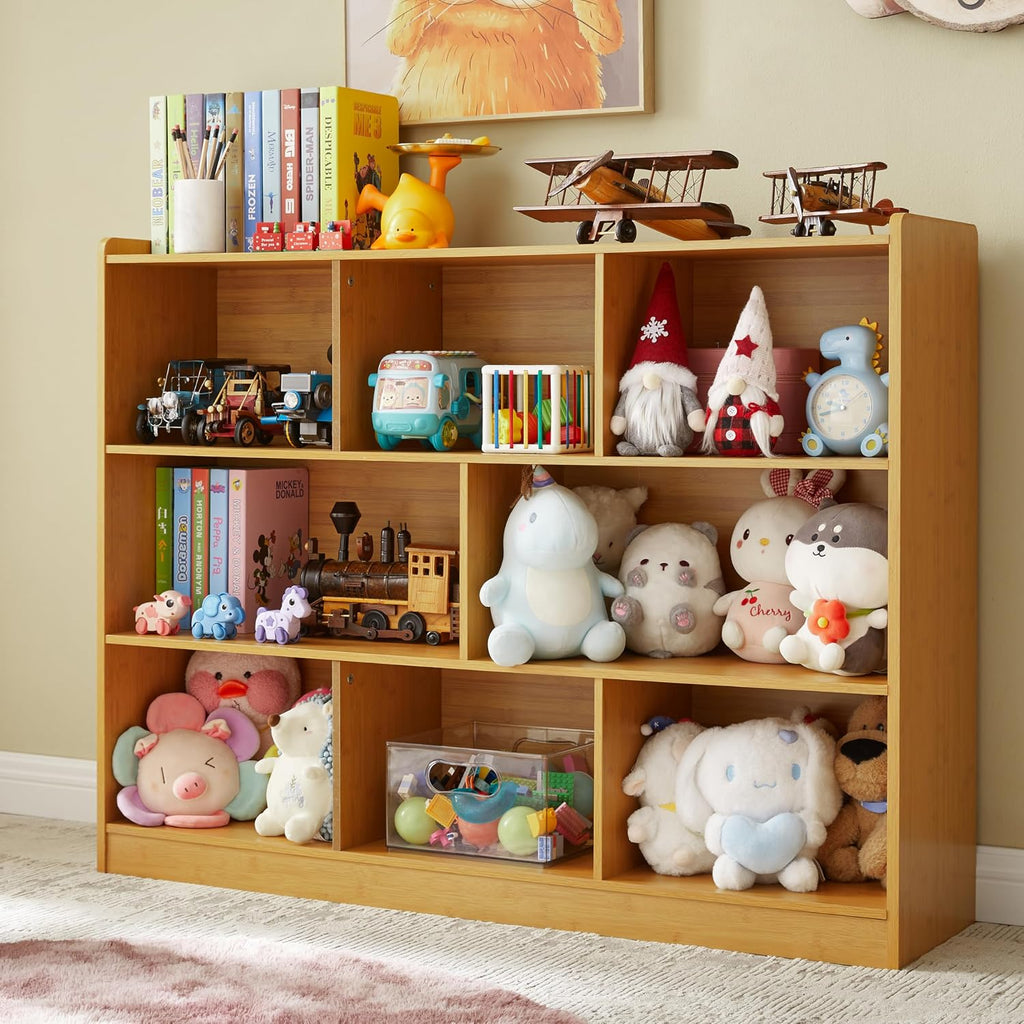 3-Tier Natural Wooden Storage Bookcase