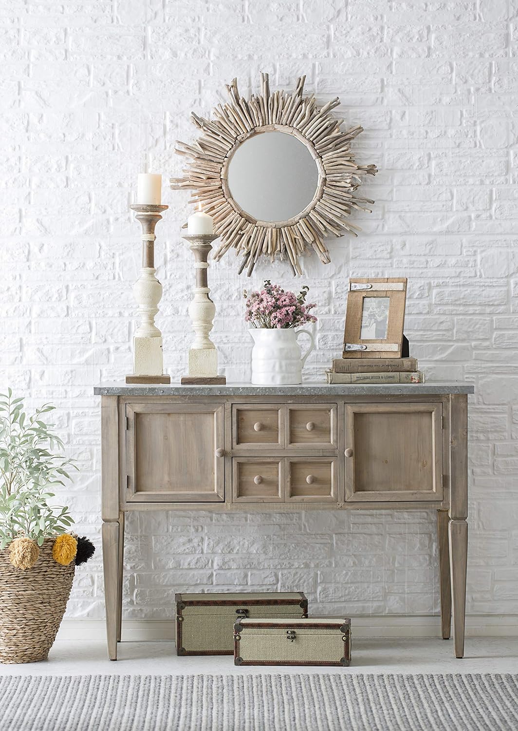 Creative Co-Op Driftwood Sunburst Mirror