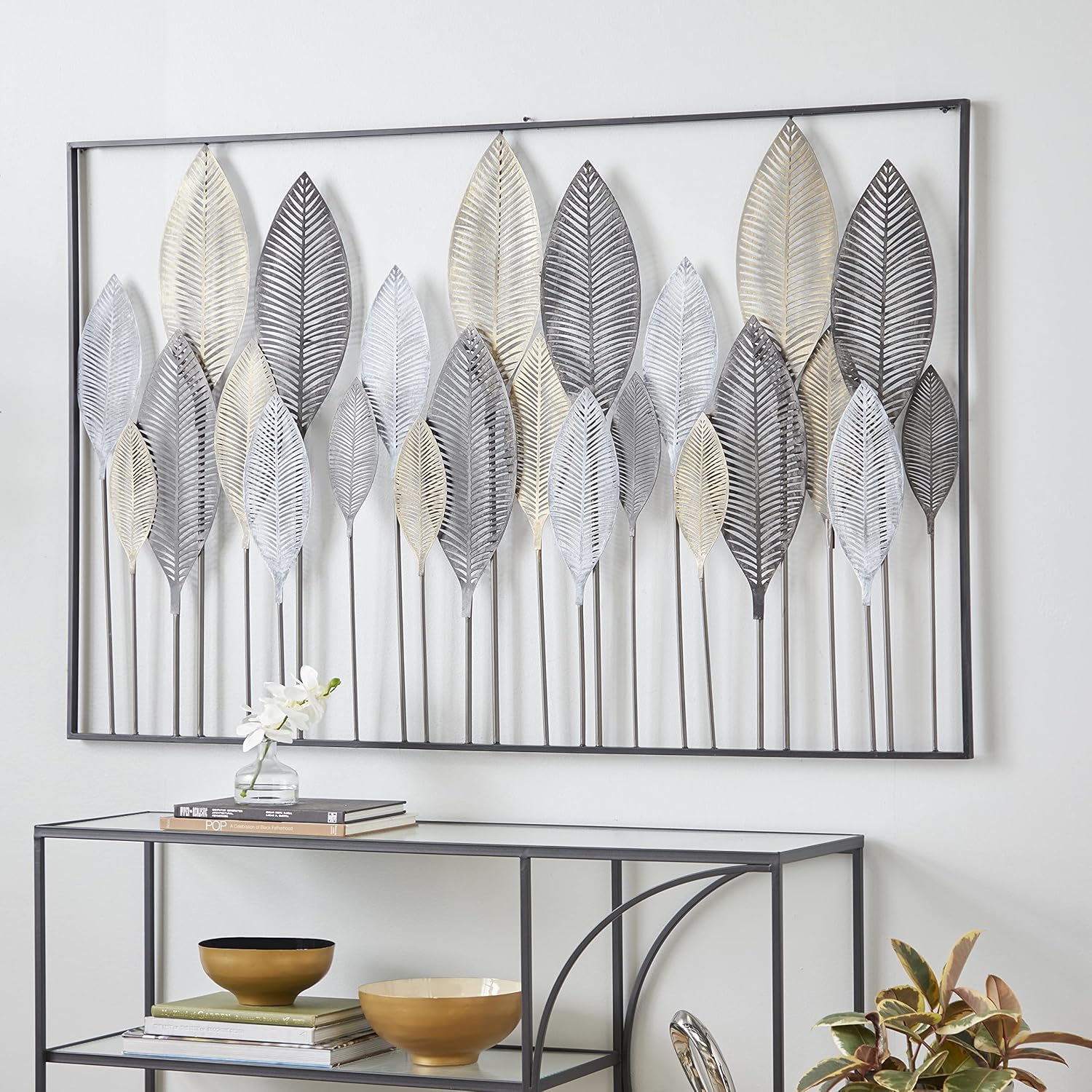 79 Bronze Metal Leaf Wall Sculpture