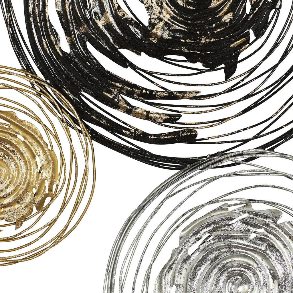 79 Gold Textured Metal Wall Sculpture